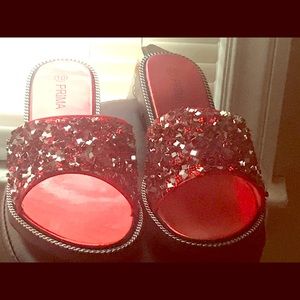 Red Bling Sandals